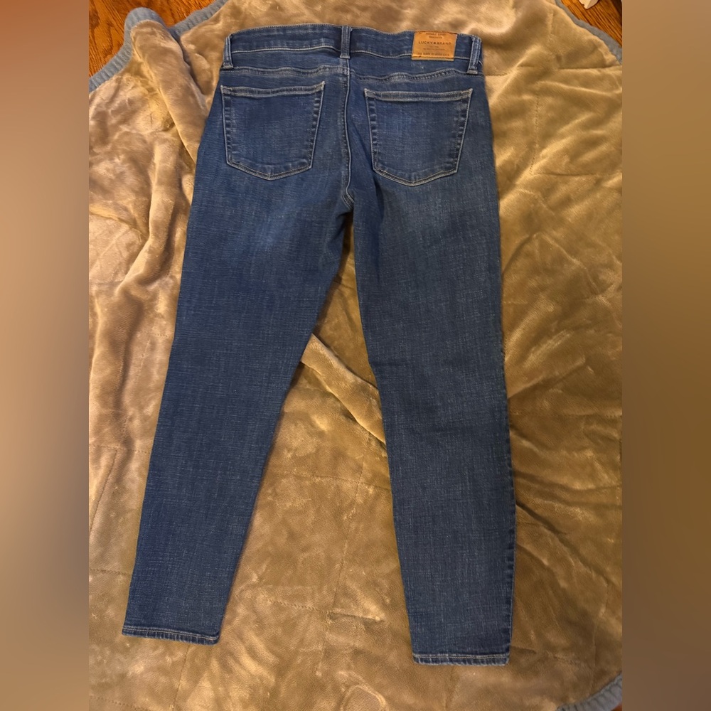 Lucky Brand Ava Dark Blue Denim Cropped Skinny Jeans Size 6/28 - Picture 5 of 12